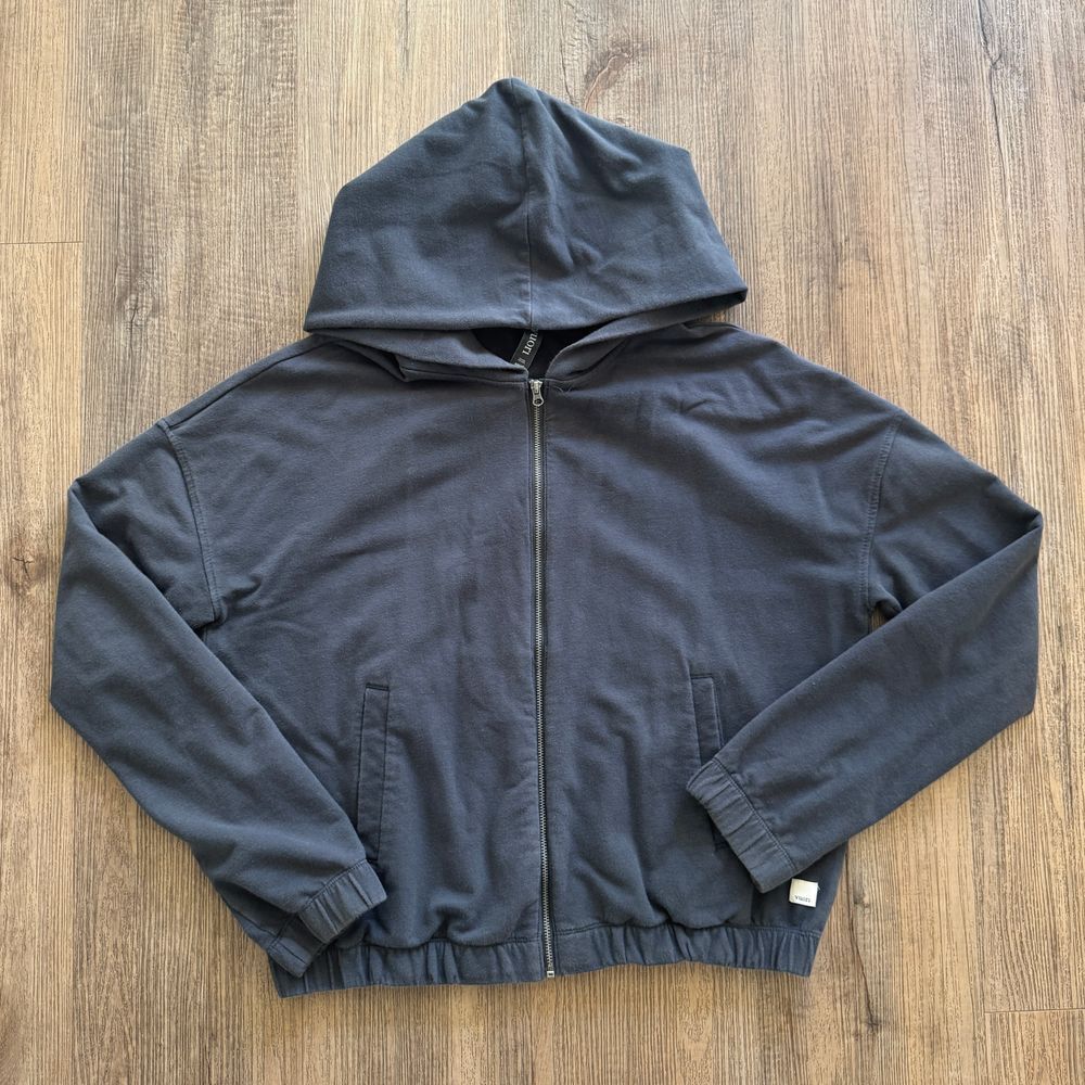 Pre-loved Women's Vuori Cropped Full Zip Hoodie Small Charcoal Gray